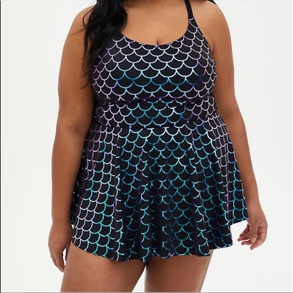 NWT TORRID MERMAID SIDE TIE SWIM DRESS - Picture 6 of 10